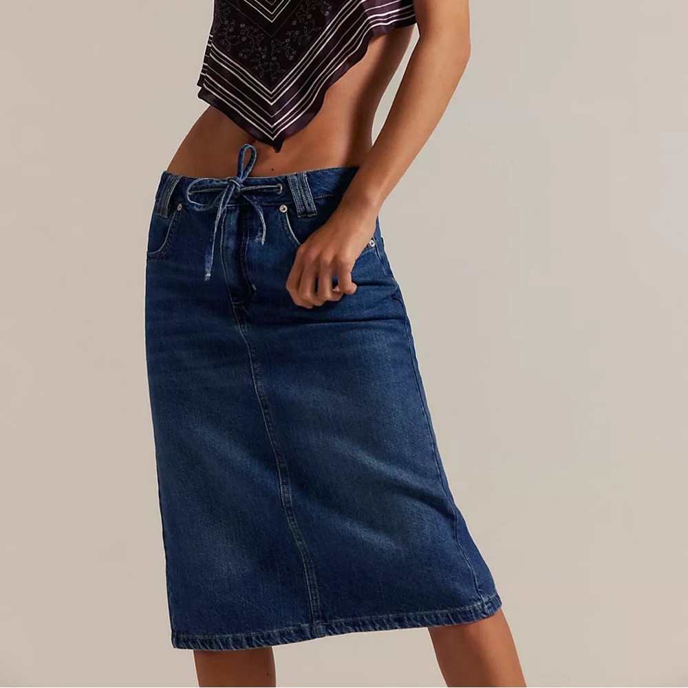 We The Free Stella Denim Column Skirt